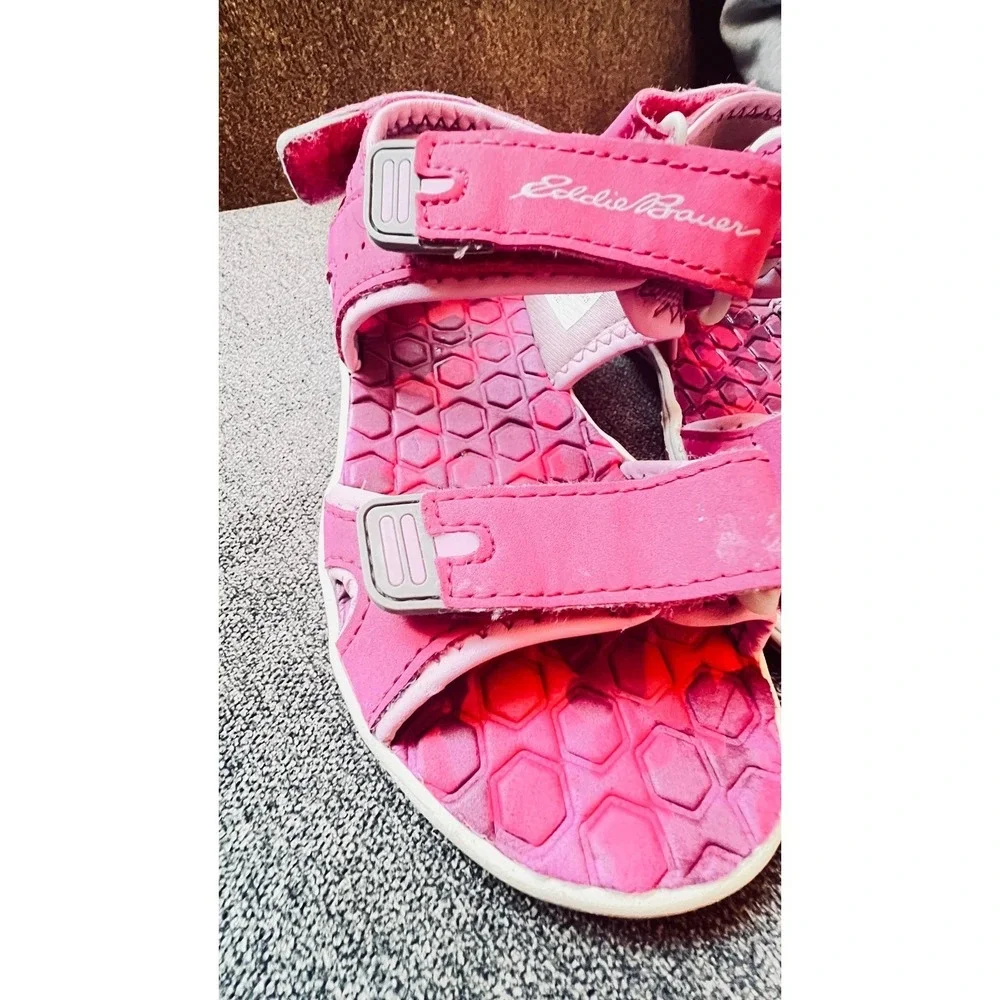 Eddie Bauer Sport Sandals Kids Size 12 Pink Adjustable‎ Straps Outdoor Hiking